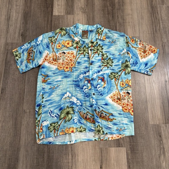 H&M Other - Pineapple Connection Men's Medium Hawaiian Multicolor Surfing Hula Girls‎ AOP